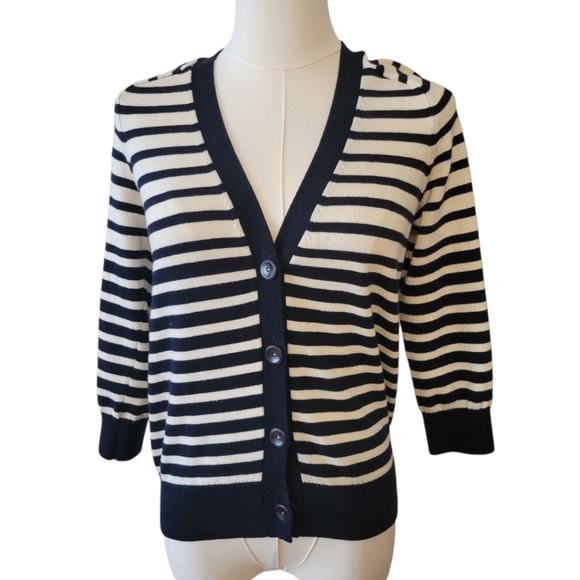 Vince Striped Button Up Cardigan Sweater Size Small - Picture 1 of 4